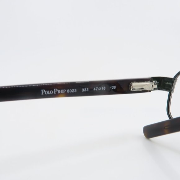 Polo Prep 8023 333 47mm Olive Metal/Brown Tortoise Rectangle Kids New Eyeglasses - Picture 8 of 10